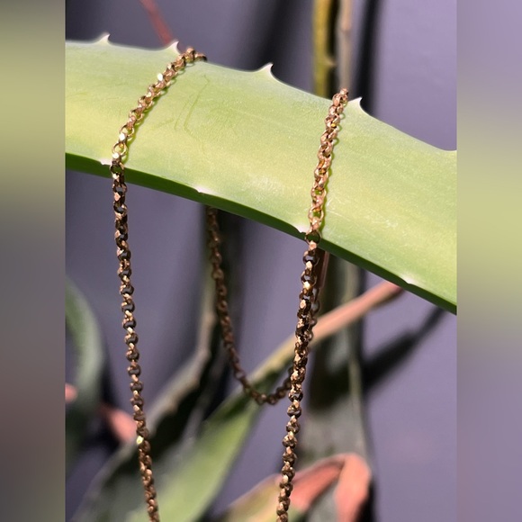 Antique RG Gold Faceted Rolo Link Chain Necklace- 18” - Picture 9 of 12